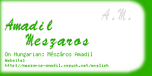amadil meszaros business card